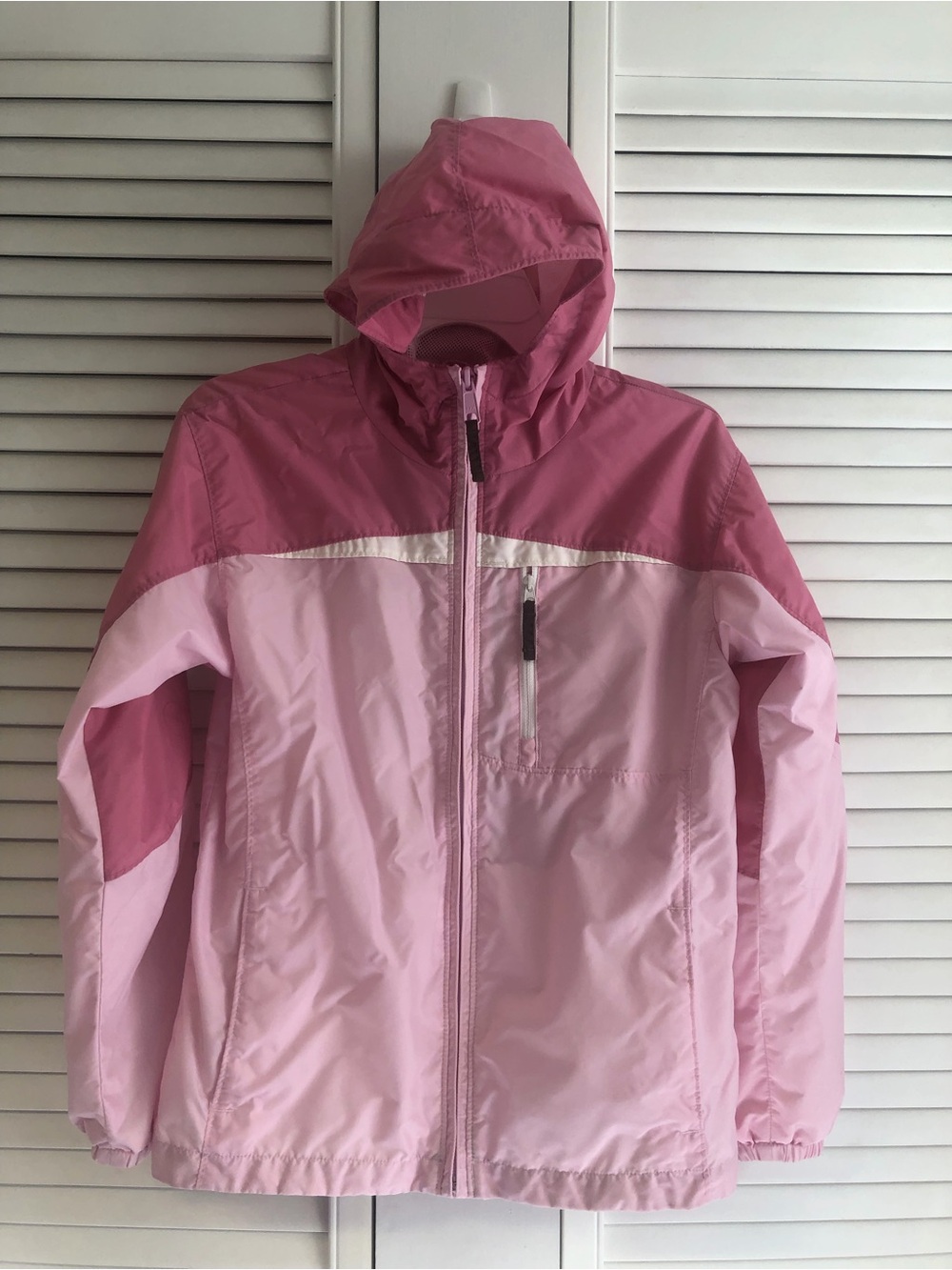 Columbia girls size 10-12 Pink Hooded Windbreaker rain Jacket